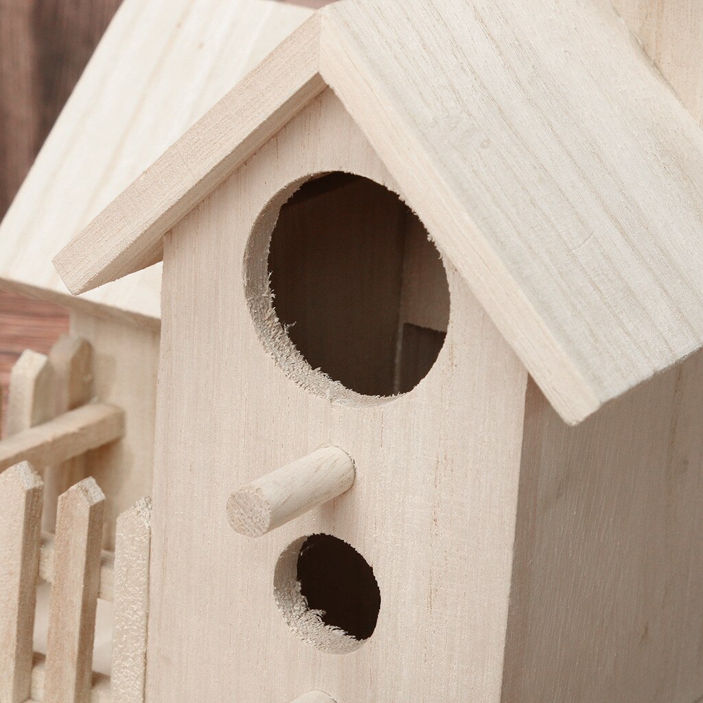 Wooden Bird House Nest Cage Wall-mounted Hanging Outdoor Birdhouse Home Gardening Decoration bird houses outdoor