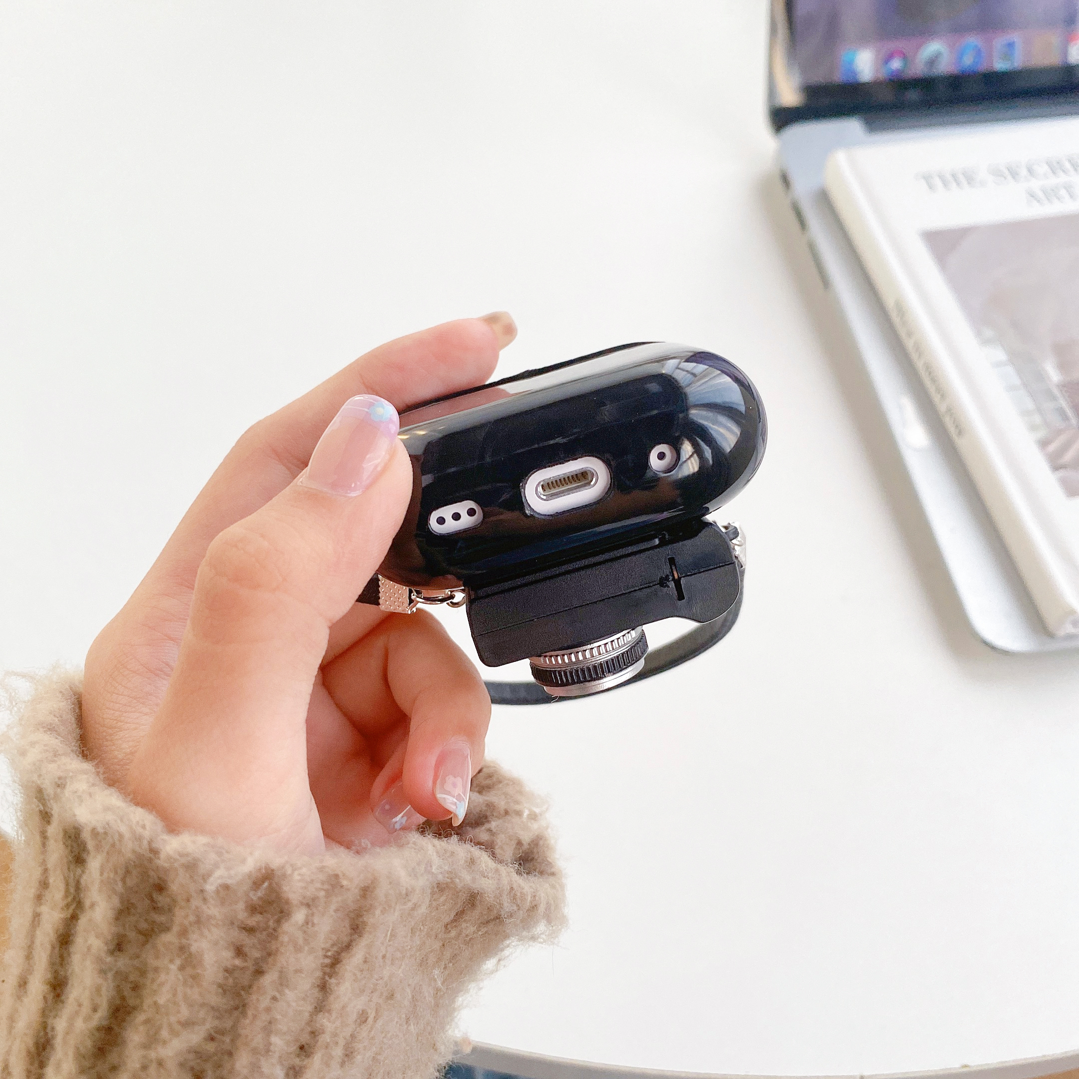 För airpods 4 kameralampa  up 3d hörlursfodral för airpods pro 2 fodral öronsnäcksfodral för airpods 3 fodral för airpods 2 1 fodral