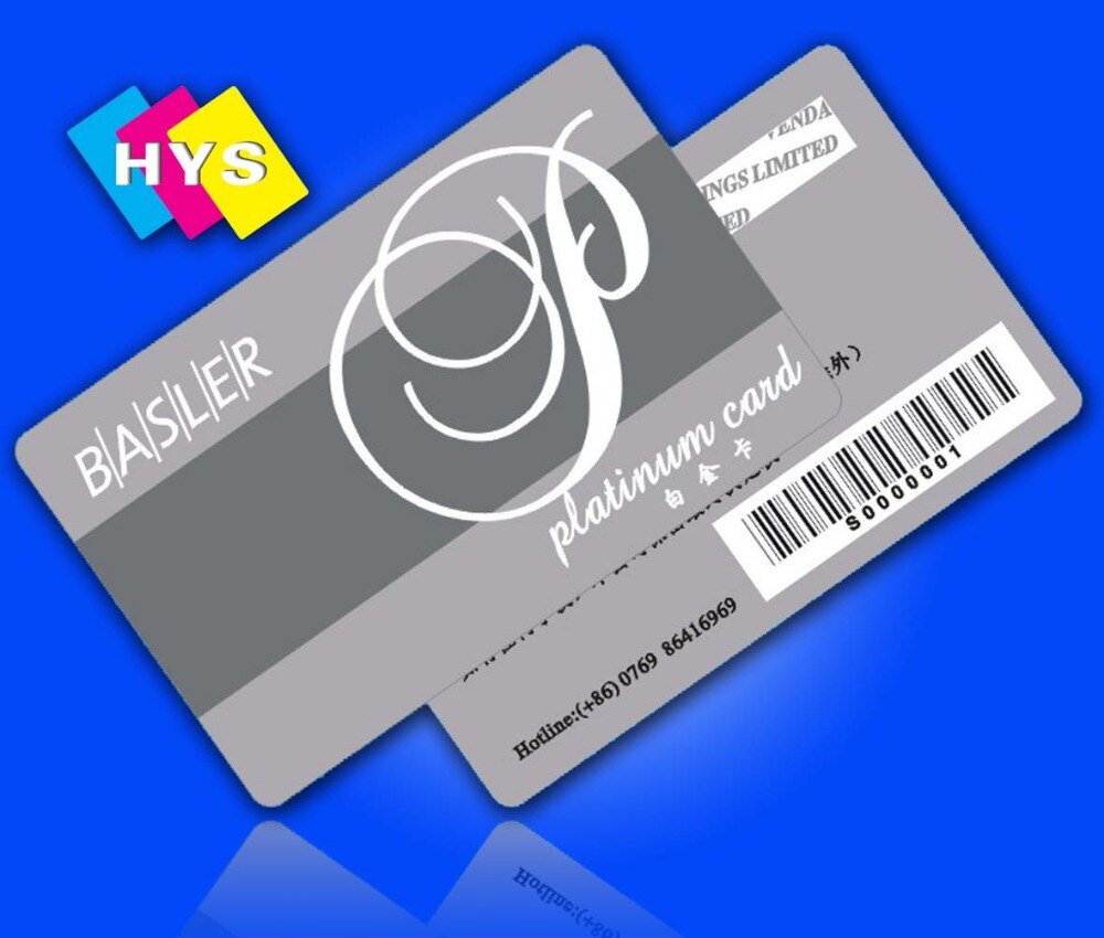 Encoded plastic card and emboss business card printing