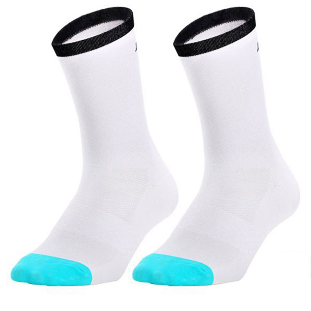 1 Paar Dunne Fitness Sokken Ademende Zweet Absorberende Mid Sokken Voor Fietsen Hardlopen: WHITE