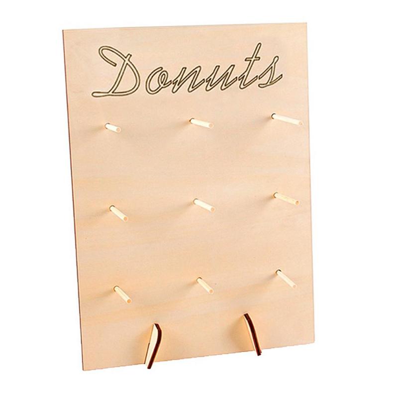 Soporte de madera para Donuts, de cumpleaños, boda, puesto de exhibición para postre: I