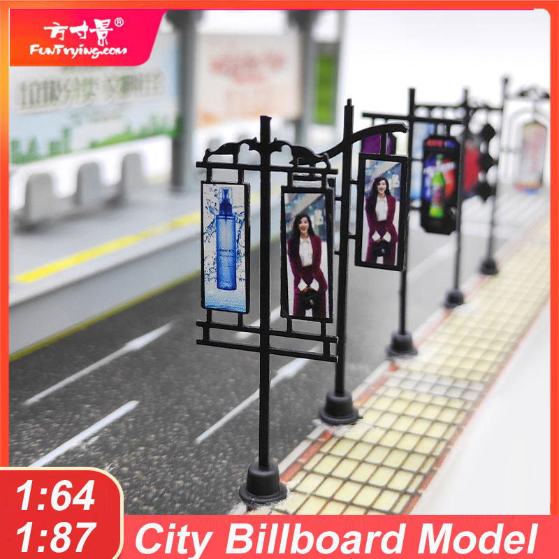 Fangcunjing 1:64 / 87 Simulatie Billboard Trein Building Zand Tafel Model Scene Miniatuur La