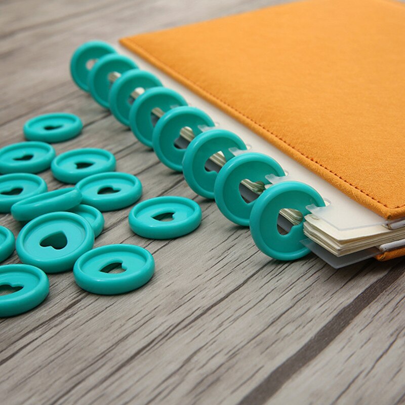 30 Pcs Solid Heart Binder Rings for Notebooks 24mm Diy Happy Planner Disc Loose Leaf Mushroom Binder for Scrapbooking A20-S1