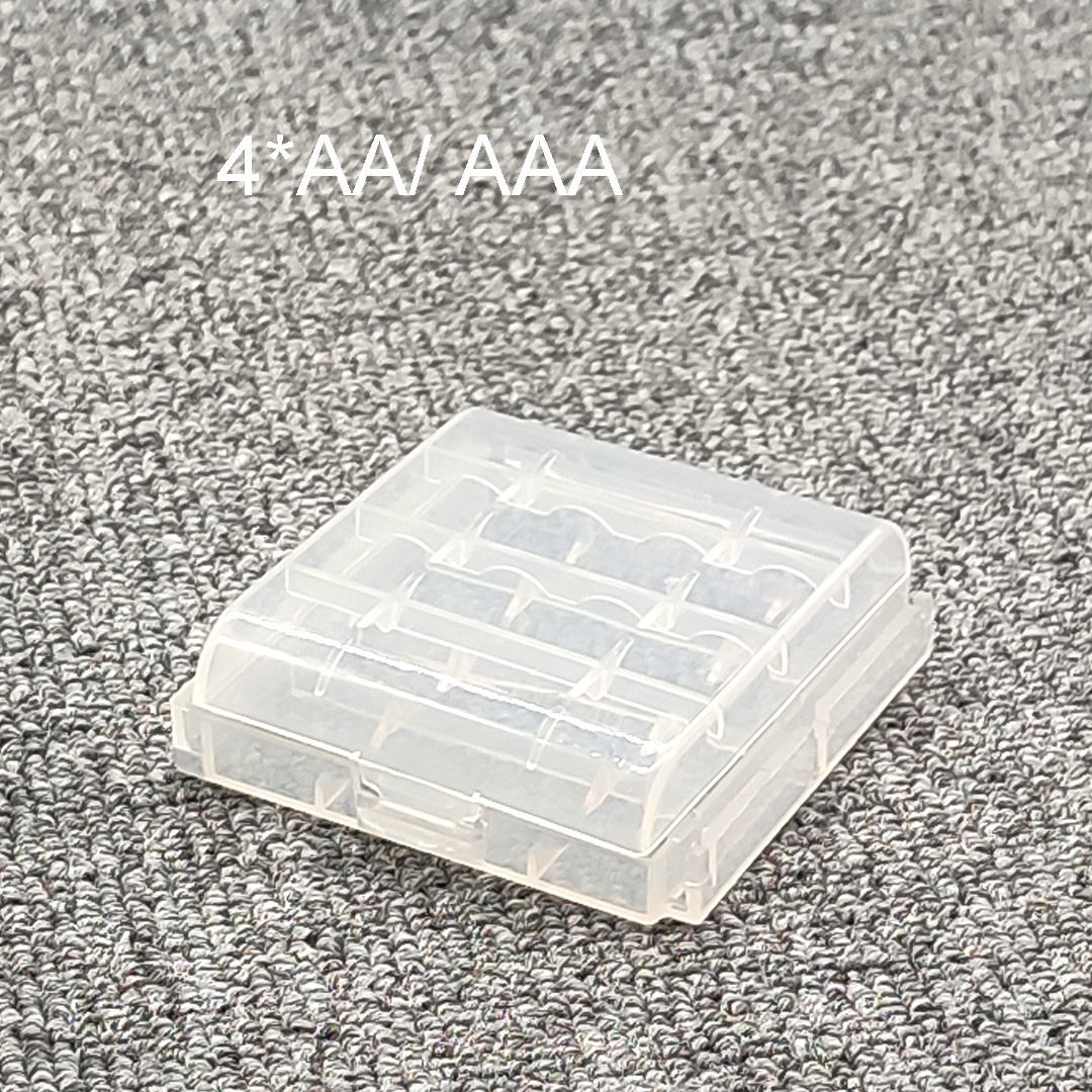 26650 18650 Pudełko robić przechowywania baterii Twarde etui z uchwytem na akumulator 4 18650 4AA 4AAA Plastikowa obudowa przezroczysta: czarny