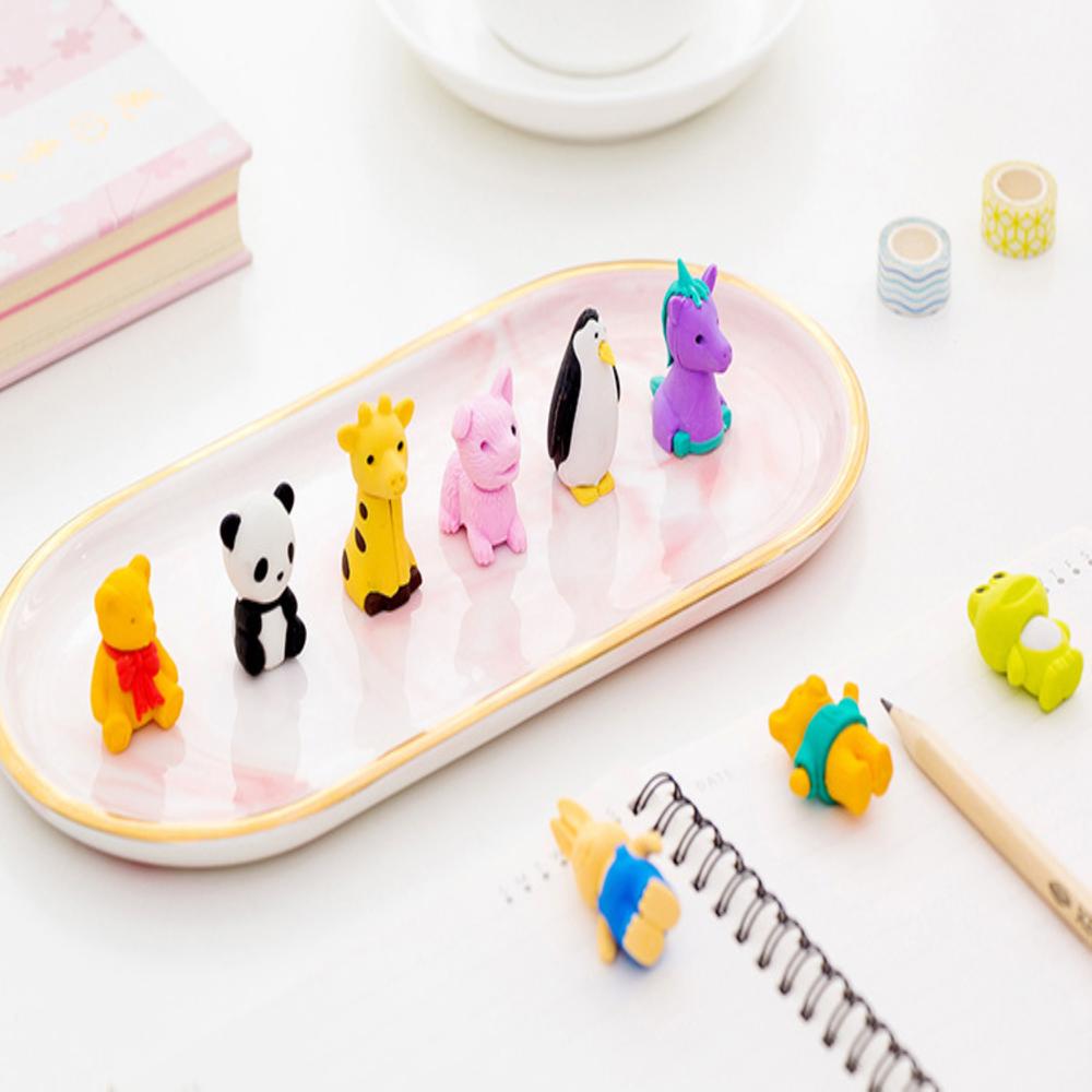 4 Pièces/ensemble de Panda de Dessin Animé Mignon Animal Boîte Gomme Dessin Animé Mini Gomme Pour Enfants École Bureau Papeterie Fournitures de Correction