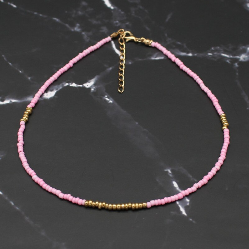 Bohemia Handmade Rainbow koraliki proste Choker naszyjnik moda damska dziki słodki kolorowy kołnierz biżuteria prezent: 19