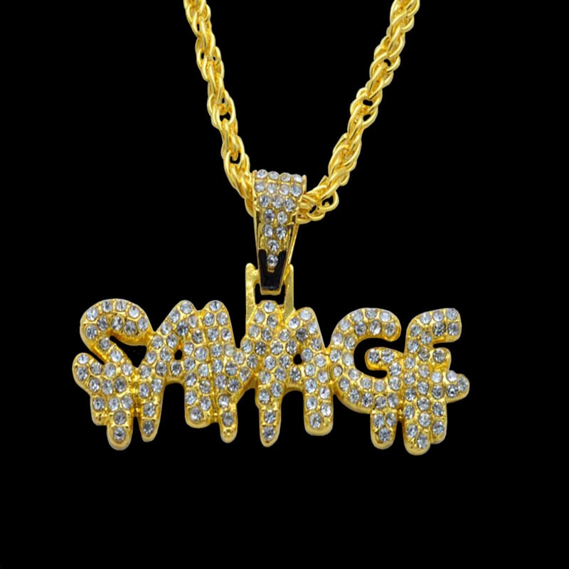 Collier Hip Hop en laiton couleur or chaînes glacées Micro Pave cubique Zircon sauvage pendentif breloque collier pour hommes