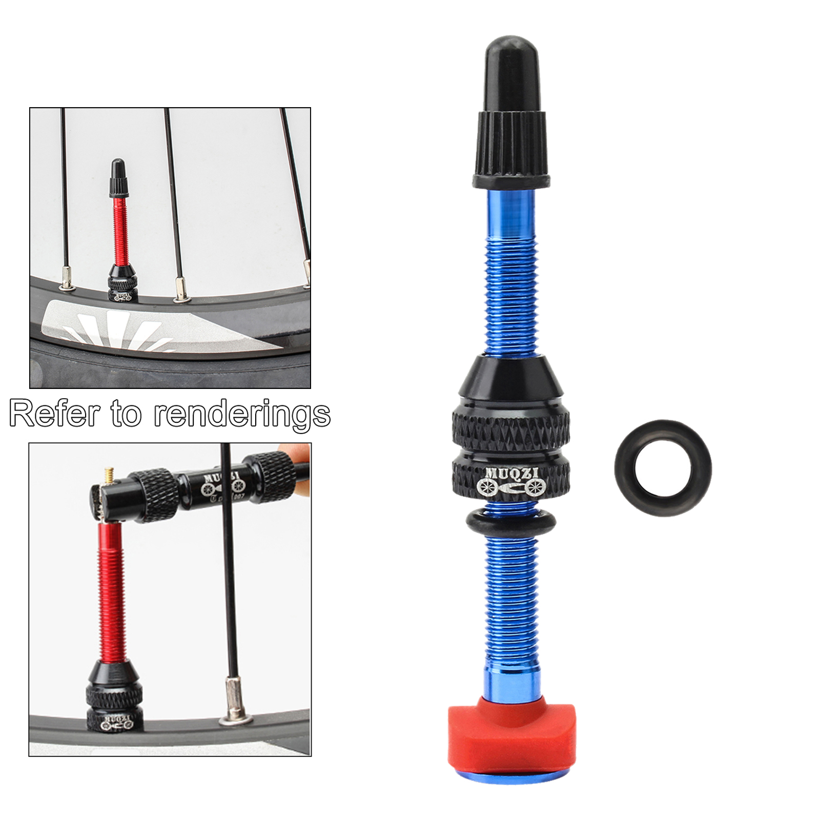 Bicycle 40/60mm Presta Valve for Road MTB Bicycle Tubeless Tires Brass Core Alloy Stem: Blue 60mm