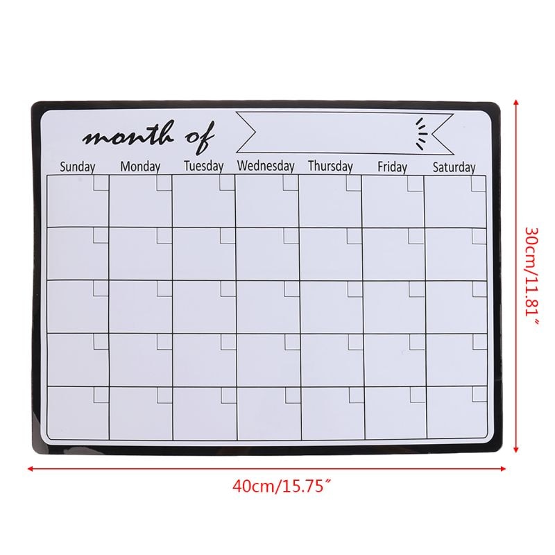 Planificador mensual pizarra magnética imanes de nevera dibujo tablero de mensajes recordatorio