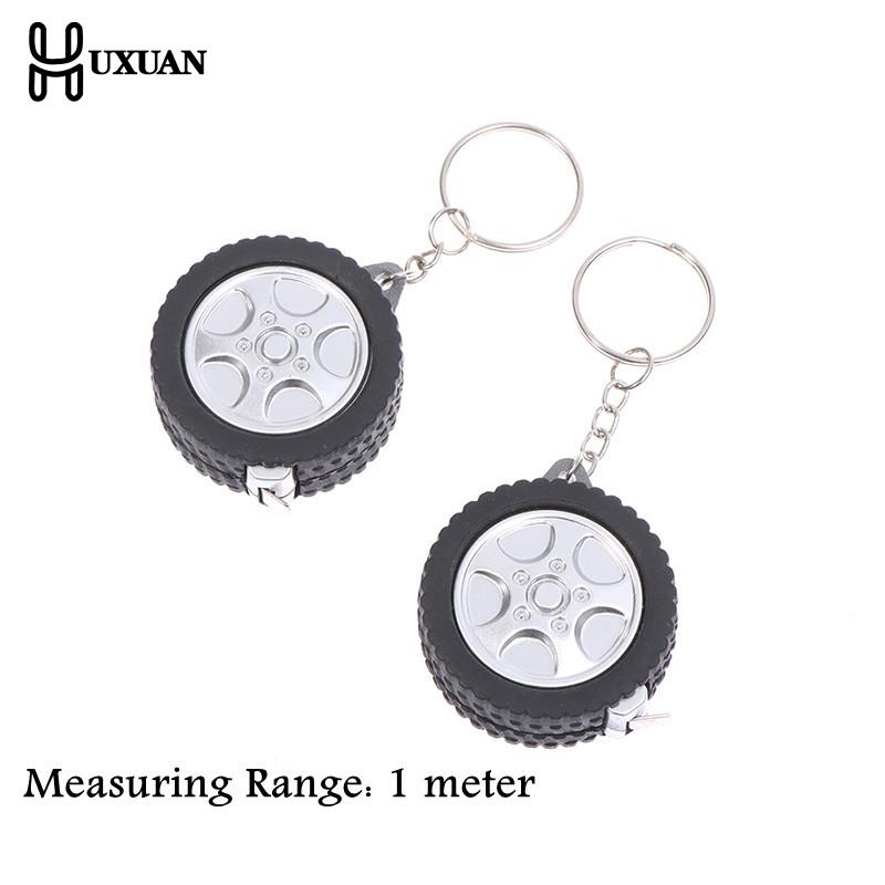 1m Tape Measure Tire Shape Mini Retractable Tape Centimeter/Feet Keychain Ruler For Travel Camping Sewing Tool