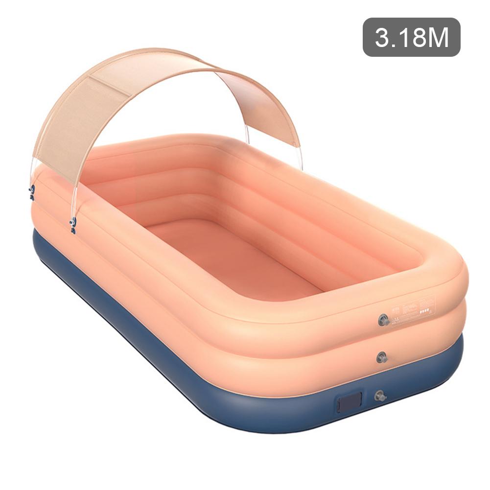 Trådløst automatisk oppblåsbart svømmebasseng stort utendørs pvc plastbasseng babybarn hjemmesvømming 60s rask inflasjon: Klar