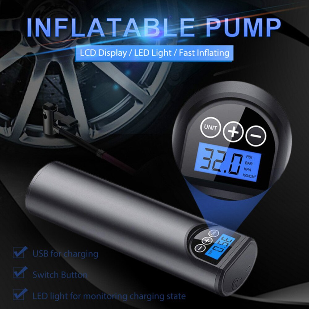 12V 150PSI Electric Car Air Pump Rechargeable Tire Inflator Wireless Compressor Digital Tyre Pump for Car Bicycle Tires Balls