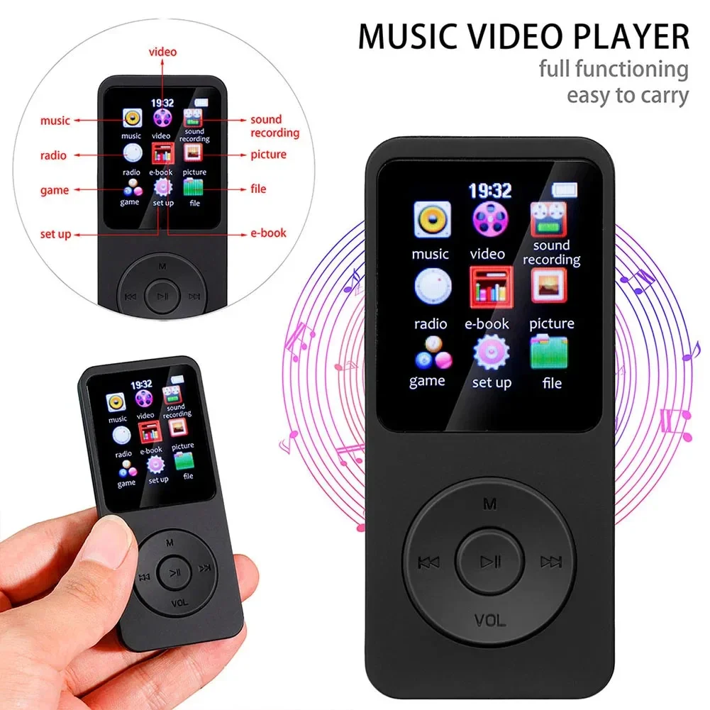 MP3 Player Type-C HiFi Lossless Music Player Student Walkman Swimming Running Riding Built-in Speaker Support FM Radio E-Book