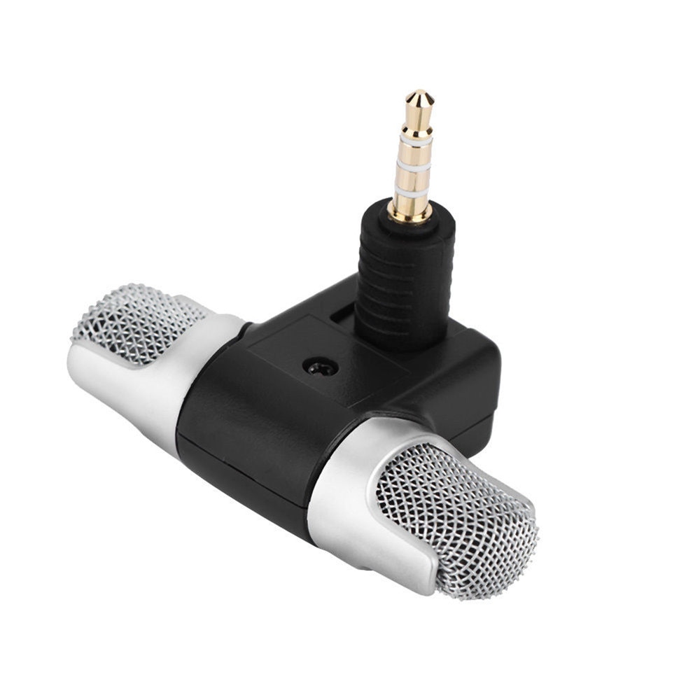 Draagbare Mini Microfoon voor Telefoon PC Laptop Stereo Opname Links en Rechts Kanaal Microfoon Mic met 3.5mm Mini Jack