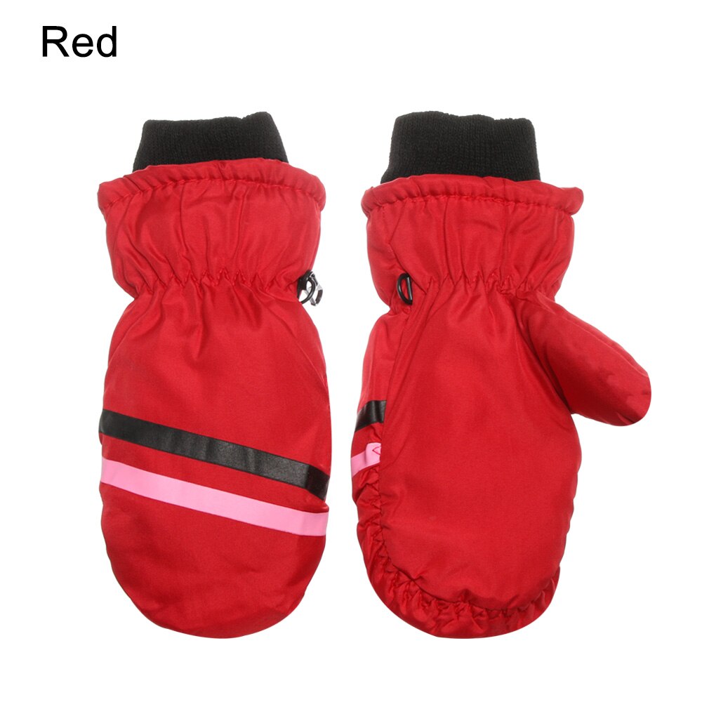 1Pair Children Winter Ski Snowboard Gloves Boy Girls Kids Windproof Waterproof Thicken Mittens Warm Gloves Winter Must: red