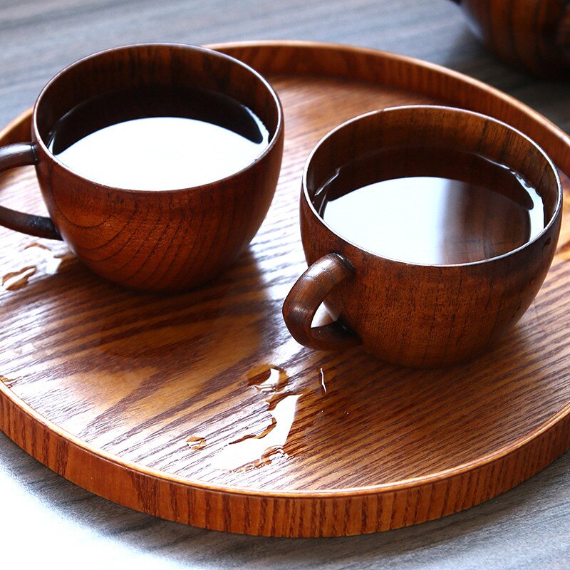 Miljøvennlig tre tekopp kaffe øl krus med håndtak restaurant servise enkel kontor tekopp bar drinkware