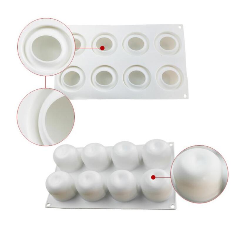 3D Apple Form Silikon Form 8 Zelle DIY Kuchen Mousse Für Eis Schokolade Gebäck Kunst Pan Dessert Backformen Kuchen dekorieren Werkzeug