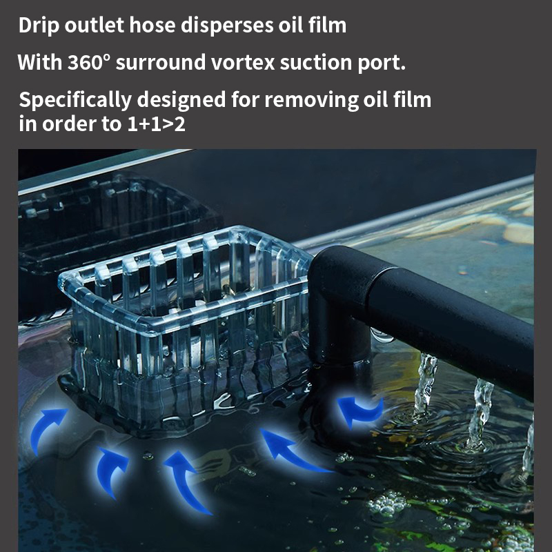 Filtro de aceite de superficie de acuario de 3W, Mini procesador de película de aceite automático silencioso, herramienta de extracción para filtración de agua de pecera, 220-240V, UE