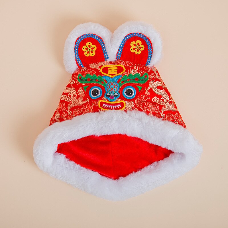 Traditional Chinese Year Costume For Kids Tang Suit Hanfu Spring Festival Newborn Baby Clothing Set Infant Boy Girl: red hat / 0-8years old