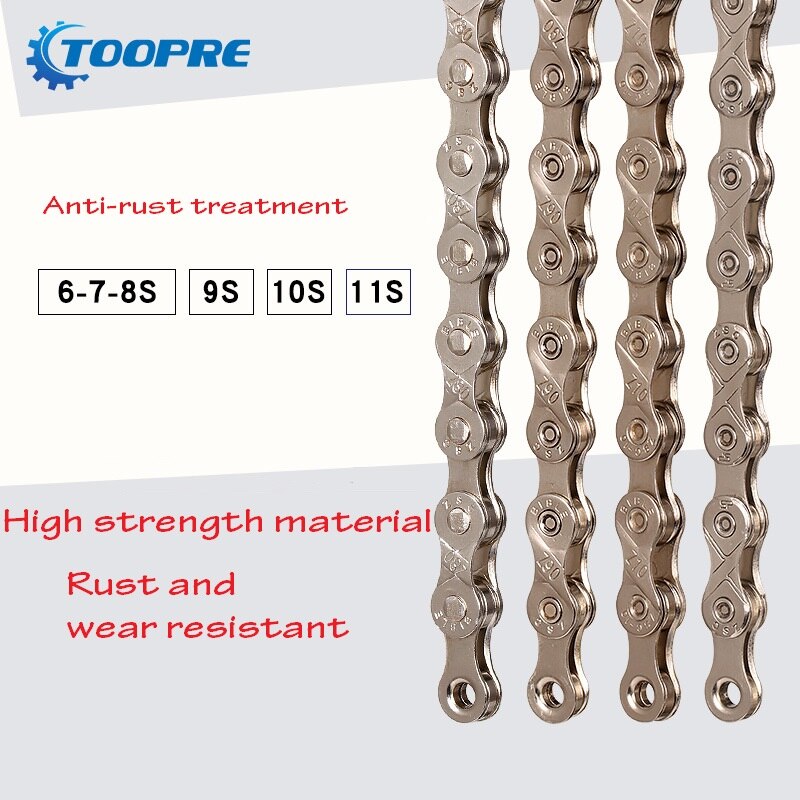 Bicycle Chain 6/7/8/9/10/11 Speed 116 Links MTB Mountain Bike Road Folding Bike Chain Fixed Gear Bicycle Single Speed Chain 114L