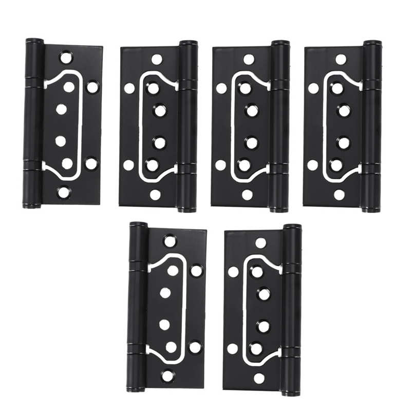 3Set Window Door Fittings Flat Hinge Zinc Alloy Open Mute Bearing Furniture Hinges Hardware Fitting Accessory Black