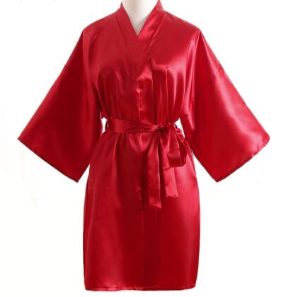 Donne calde di Seta Corto Damigella D'onore Della Sposa Abito sexy Da Sposa in Raso kimono Vestaglie Degli Indumenti Da Notte Camicia Da Notte del Vestito della Donna Accappatoio Pigiama Rosa