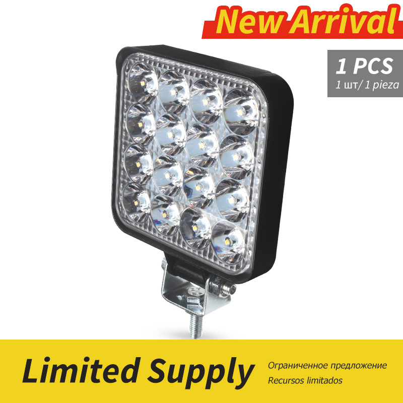 Auto Led Verlichting Superbright Spots 48 Watt Dc 12/ 24 Volt 6500K Wit Spot Voor Fso Universele truck Auto Lampen: 48W 3.3in