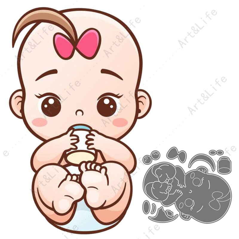 Leuke Mooie Baby Metalen Stansmessen Stencils Voor Maken Scrapbooking Papper Kaart Album Verjaardag Card Embossing Cut Sterven