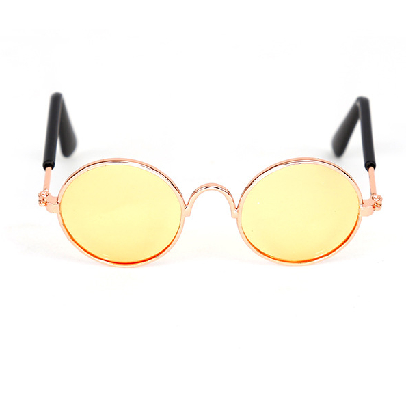 Leuke Vintage Ronde Kat Zonnebril Huisdier Foto's Rekwisieten Reflectie Brillen Bril voor Katten Kleine Hond Hond Kat Accessoires: Light Grey