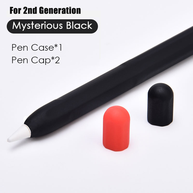 Stylus Cover Silicone Pen Case For Apple Pencil 1 2 Color Matching Stylus Protective Case Non-slip Anti-fall iPad Pen 2 1 Cover: Pencil 2nd Black