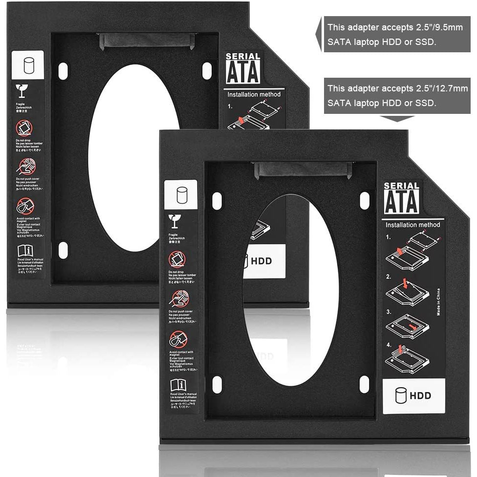 Festplatte 1 TB 2nd HDD Caddy SATA zu SATA 2,5 "SSD HDD Fall für Laptop ODD DVD/CD-ROM Optibay