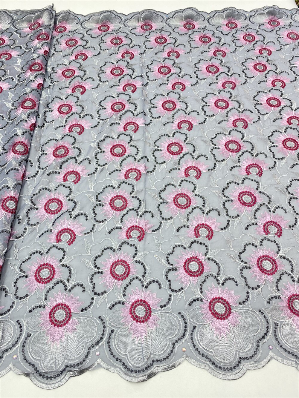 PGC afrykańska bawełna koronki tkaniny 2022 nowy koronka wysokiej jakości francuska nigeryjska koronki tkaniny z kamieniami na wesele 5 metrów YA4849B-1