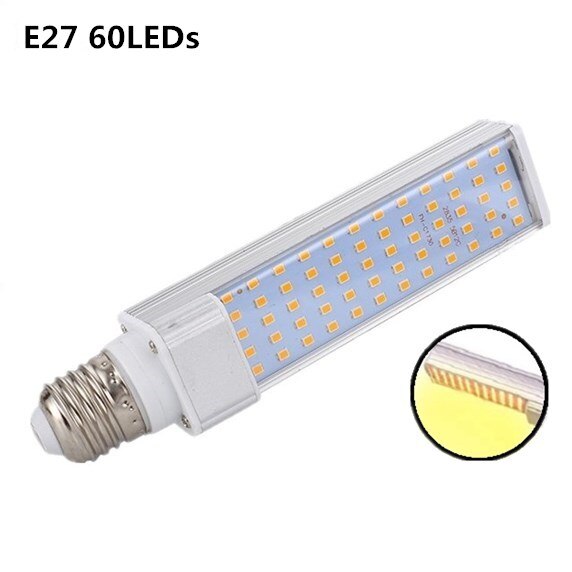 LED Plant Grow Lights Sunlike Full Spectrum 45W 50W 60W E27 Dual Head Flexible Gooseneck for Greenhouse flower Phyto lamp EU/US: Only Bulb E27 60LED