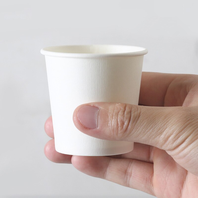 100 st 4oz 100ml engångsyoghurt kaffe te smakkopp liten soja kall dryck vit pappersmugg med svart lock