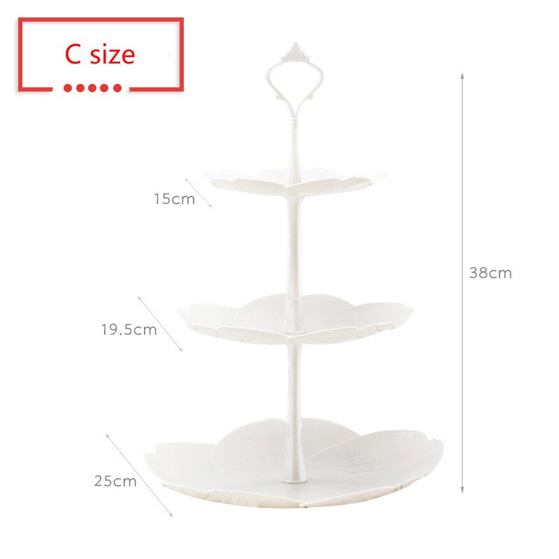 European three-story two-story fruit plate dry tray afternoon tea dessert trays baking table multi-story cake rack cafe tables: C size 3 layers