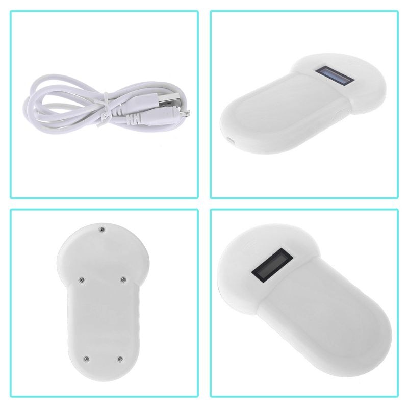 Lector portátil de chips para mascotas, escáner de reconocimiento de Microchip de animales para transponedores de gatos y perros, funda acolchada