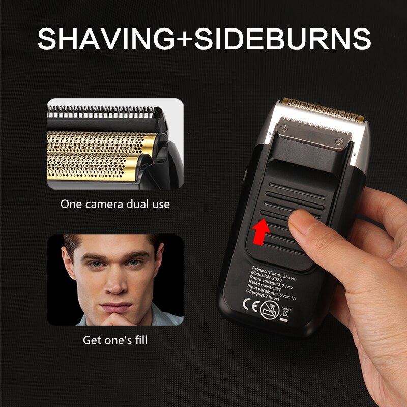 Kemei 2026 2 in 1 Rechargeable Electric Shaver LCD Display Portable Cordless Men Reciprocating Razor Beard 0mm Hair Trimmer