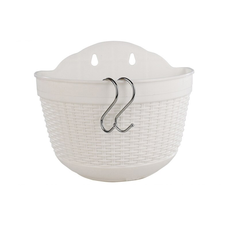 1Pc naścienny doniczka imitacja Rattan tkactwo półokrągłe doniczka roślina balkonowa wisząca ściana ogrodu kosz wystrój: 5 L