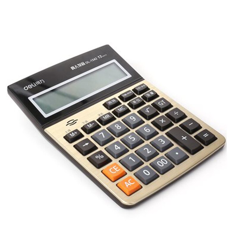Deli Stationery 12 digital voice calculator 1541A human voice office desktop calculator