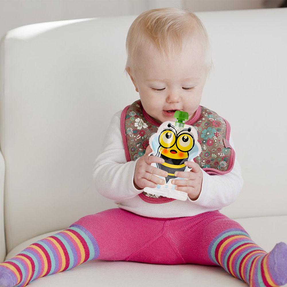 8 stk 148ml babymad opbevaringspose bærbar bpa-fri genanvendelig forseglet supplerende madpose hjemmelavet pure pulp opbevaringspose