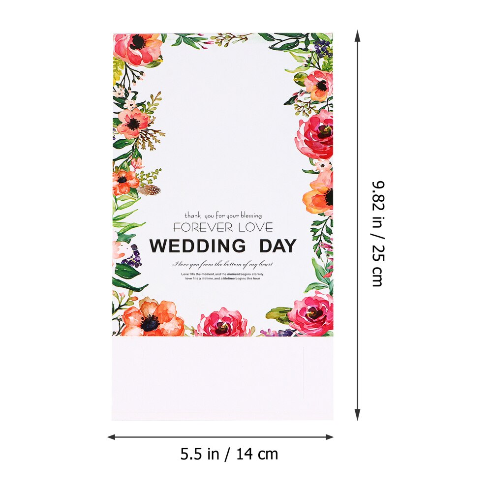 10pcs Table Cards Flower Printing Name Cards Place Cards Wedding Party