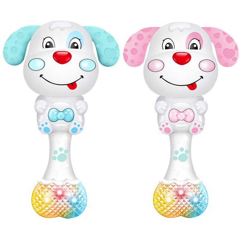 Newborn baby toy cartoon vocal toy music baby early education bed bell light sand hammer molar stick 0-1 years old