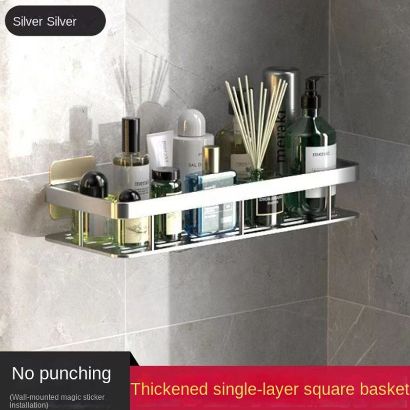 Bathroom Storage Rack No Drill Shelves Wall Mount ... – Grandado