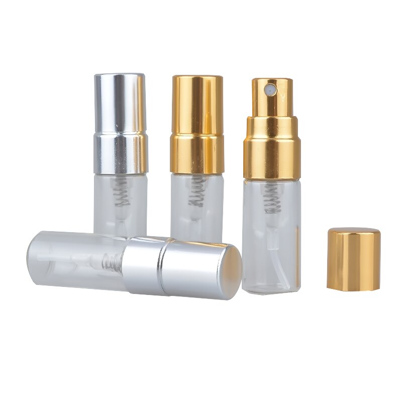 100pcs/lot 3ml Travel Portable Glass Perfume Bottle Mini Empty Transparent Glass Refillable Perfume Atomizer Bottle Container
