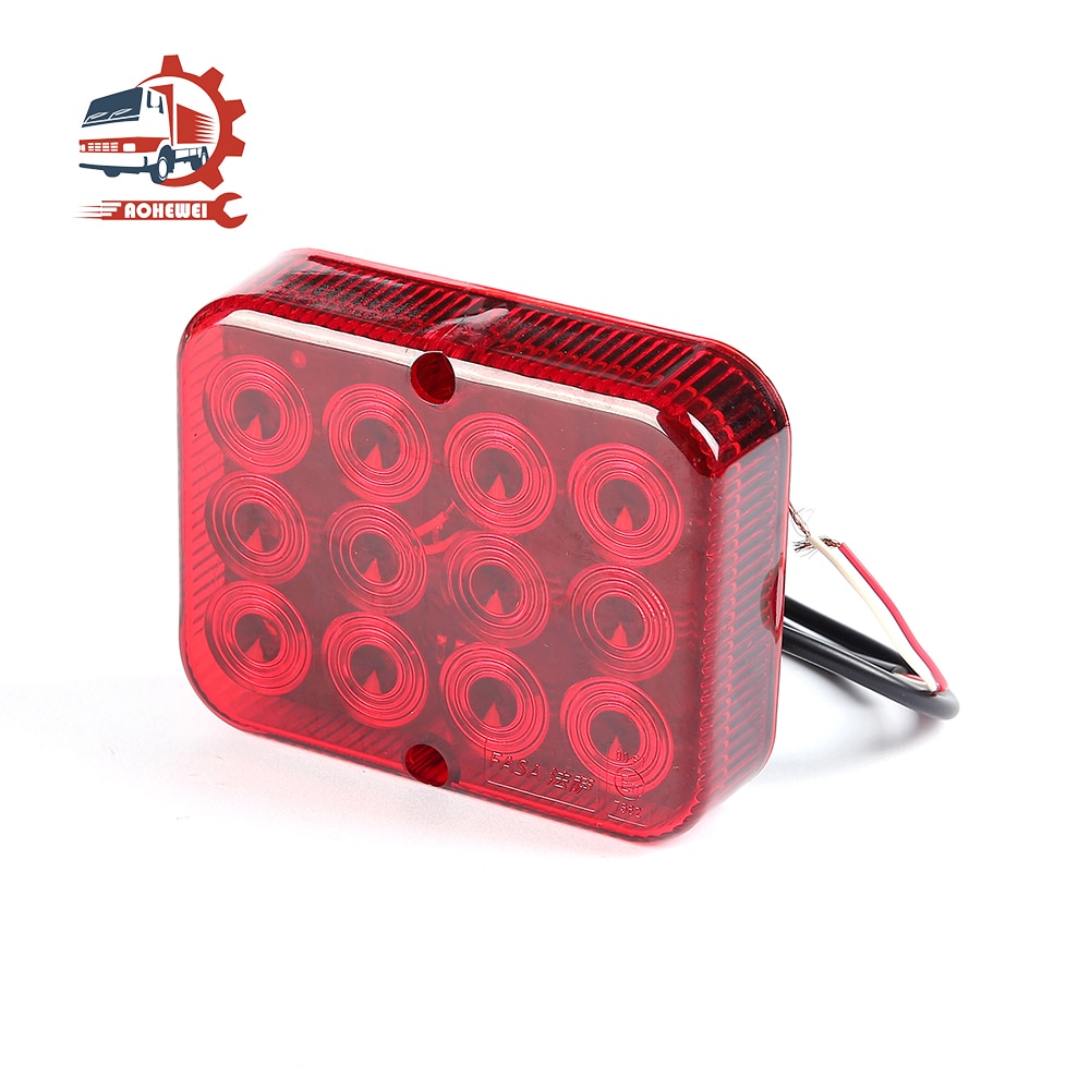 AOHEWEI – feux antibrouillard étanches pour remorque, pour camion, bateau, caravane, feux arrière, lanterne d&#39;avertissement de sécurité, 12 puces LED, 1 paire