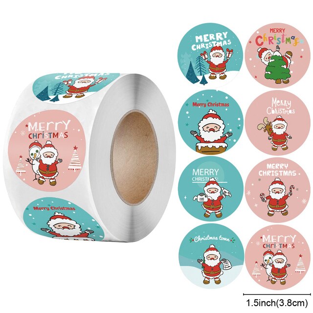 Julfest klistermärke söta klistermärken dekorativt förseglings klistermärke god jul bakning klistermärke kuvert scrapbook klistermärke: B 38mm 500 st