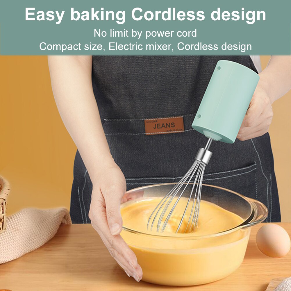 Wireless Electric Food Mixer Portable Hand Blender Rechargeable Dough Blender Egg Beater Baking Hand Mixer Kitchen Tools