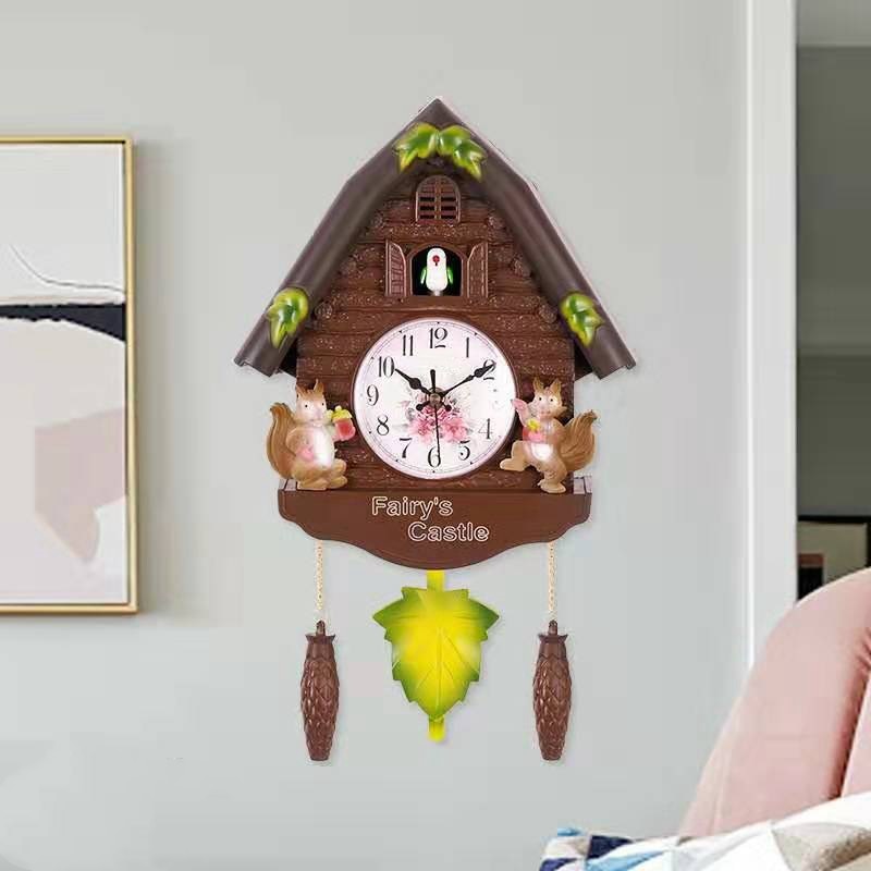 Cute Bird Wall Clock Cuckoo Alarm Clock Cuckoo Clock Living Room Watch Brief Children Bedroom Decor Home Day Time Alarm Clocks