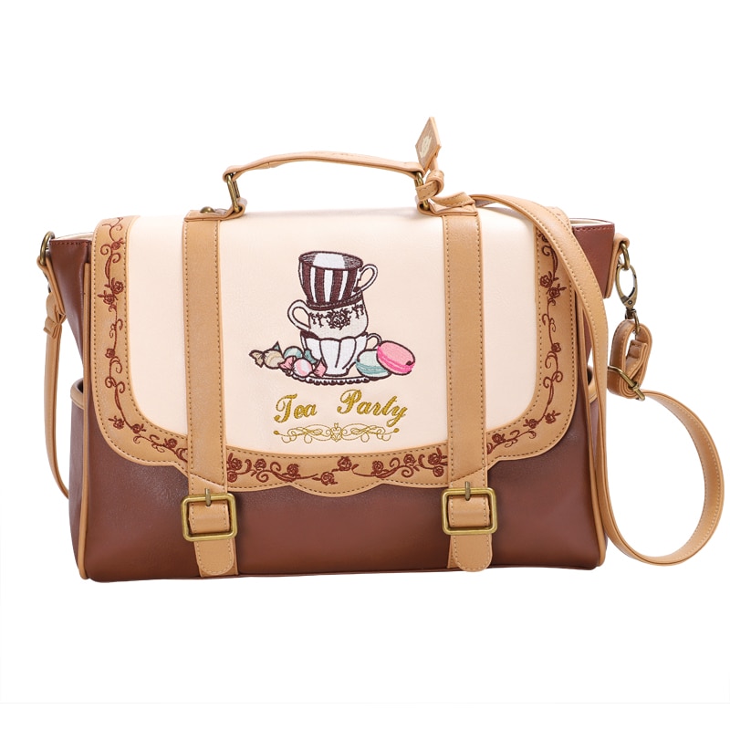 Mochila japonesa lolita para mujer, bolsa pequeña dulce con bordado de reducción de edad, bolso escolar A4 de hombro de 3 vías