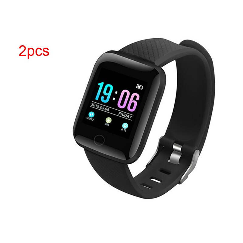 Original MoreFit 116 Plus Smart Watches Sport Smart Watch Wristband Heart Rate Monitor D13 Smartwatch VS Y68 D20 Smartwatches: 2pcs black
